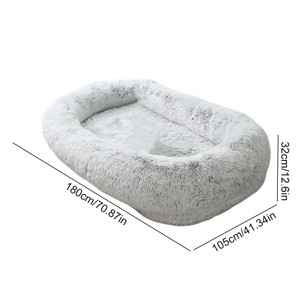 Giant Plush Human Dog Bed – Cozy Nap Sofa for Adults & Pets