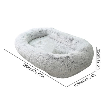 Giant Plush Human Dog Bed – Cozy Nap Sofa for Adults & Pets