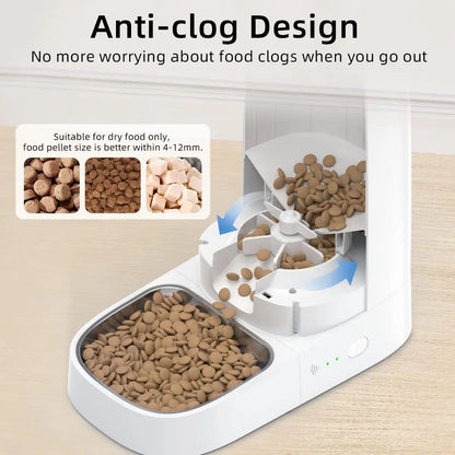 Automatic Pet Feeder with Remote Control for Cat Dog Dry Food Optimization