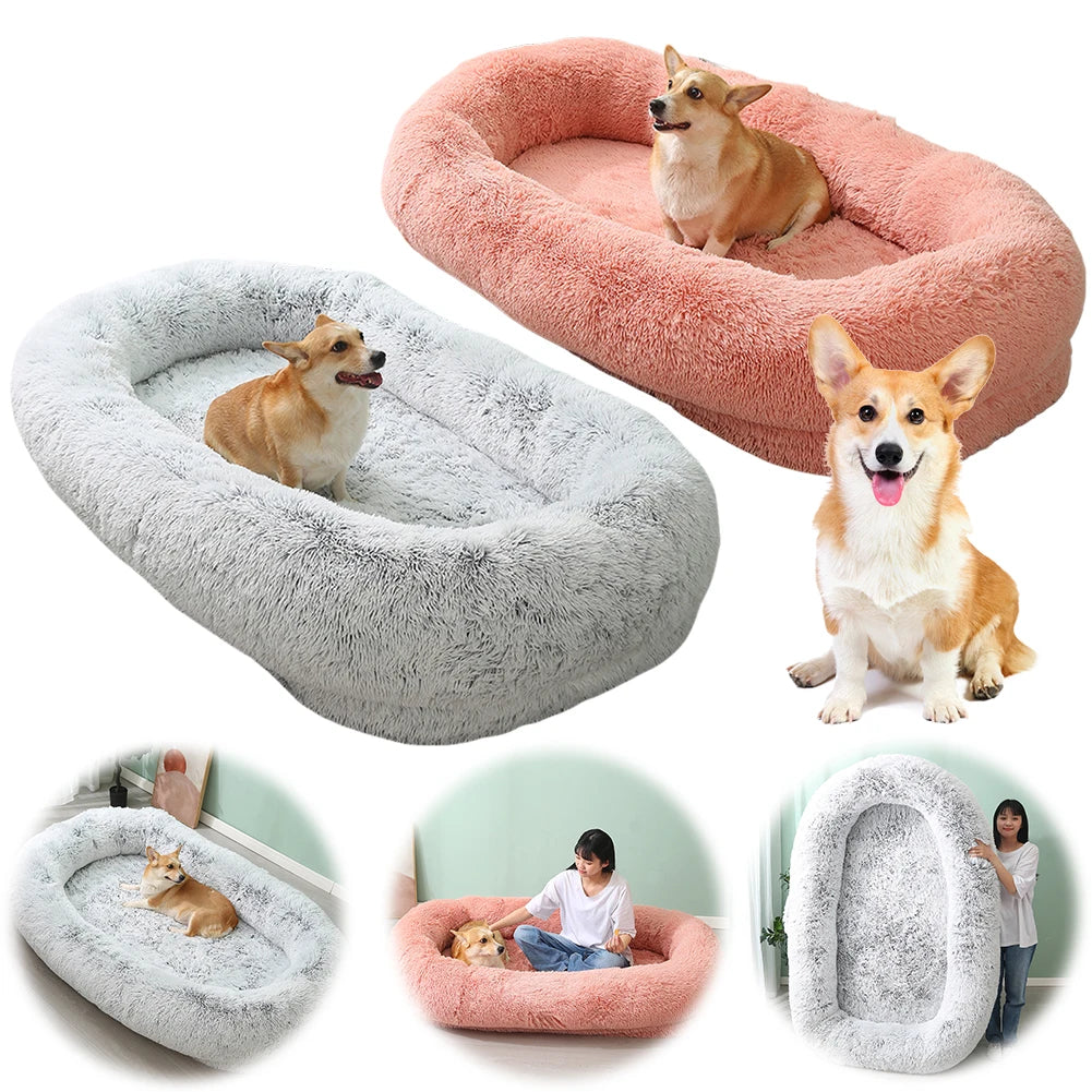 Giant Plush Human Dog Bed – Cozy Nap Sofa for Adults & Pets