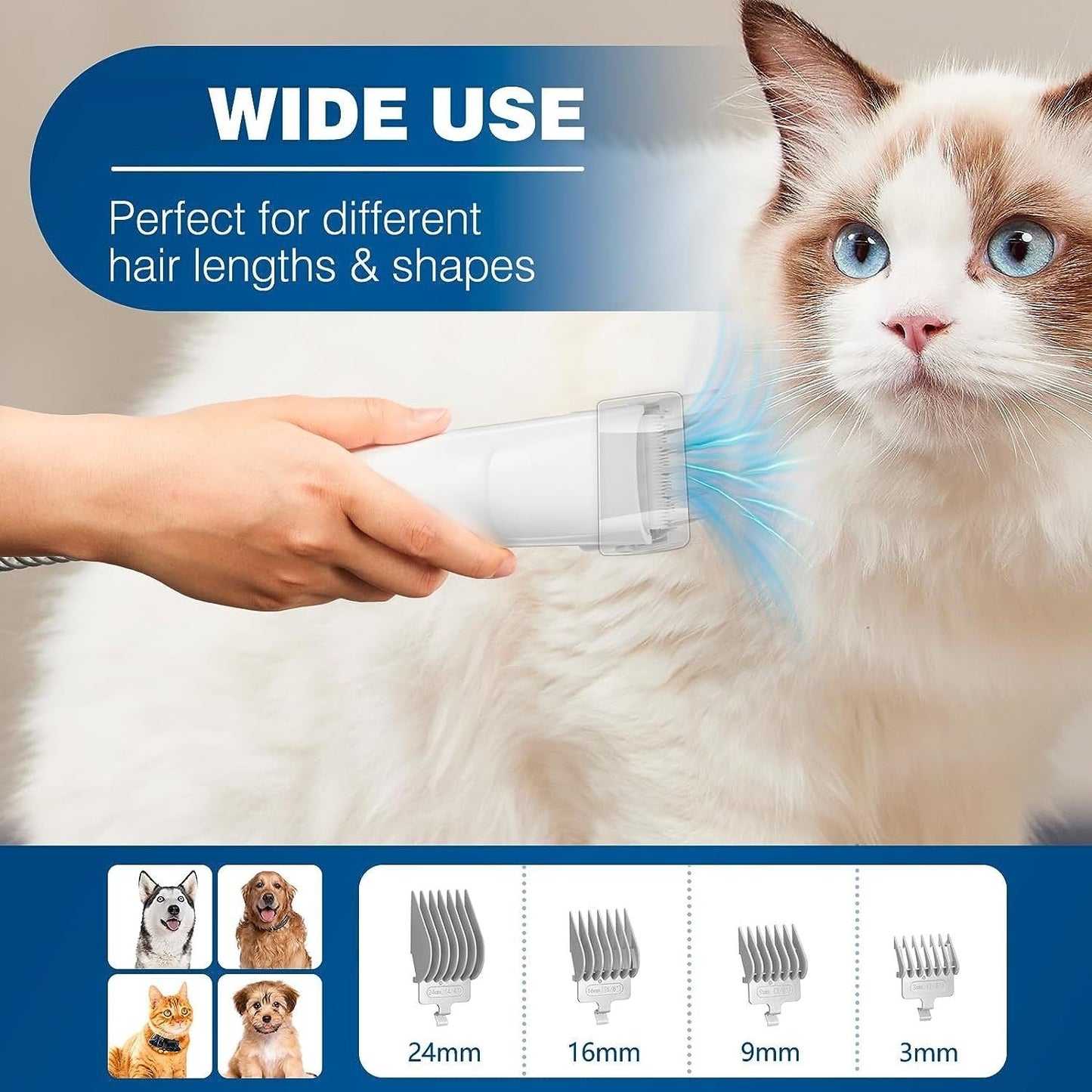 Petpoid - 5 in 1 Pet Vacuum Grooming Kit